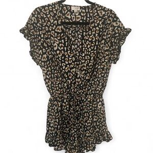 Umgee Black and Tan Animal Print romper